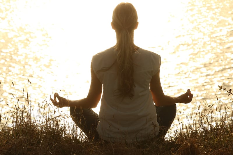 Yoga silhouette at sunset